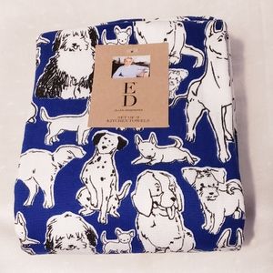 ED Ellen DeGeneres Doggie Kitchen Towel Set of Two
